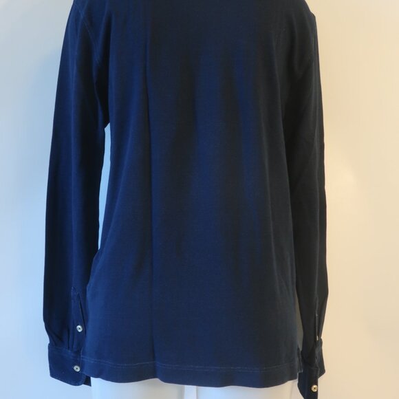 Mens Circolo 1901 Blue Polo 3/4 Button Long Sleeve Top L - Picture 5 of 7